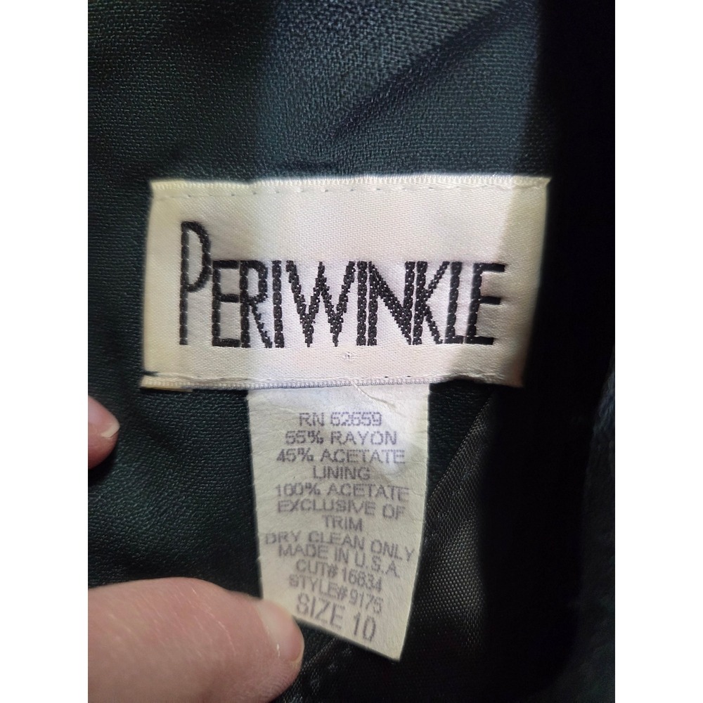 Periwinkle Vintage Floral Embroidered Midi Dress Black Pink Green Size 10‎ - Picture 5 of 7